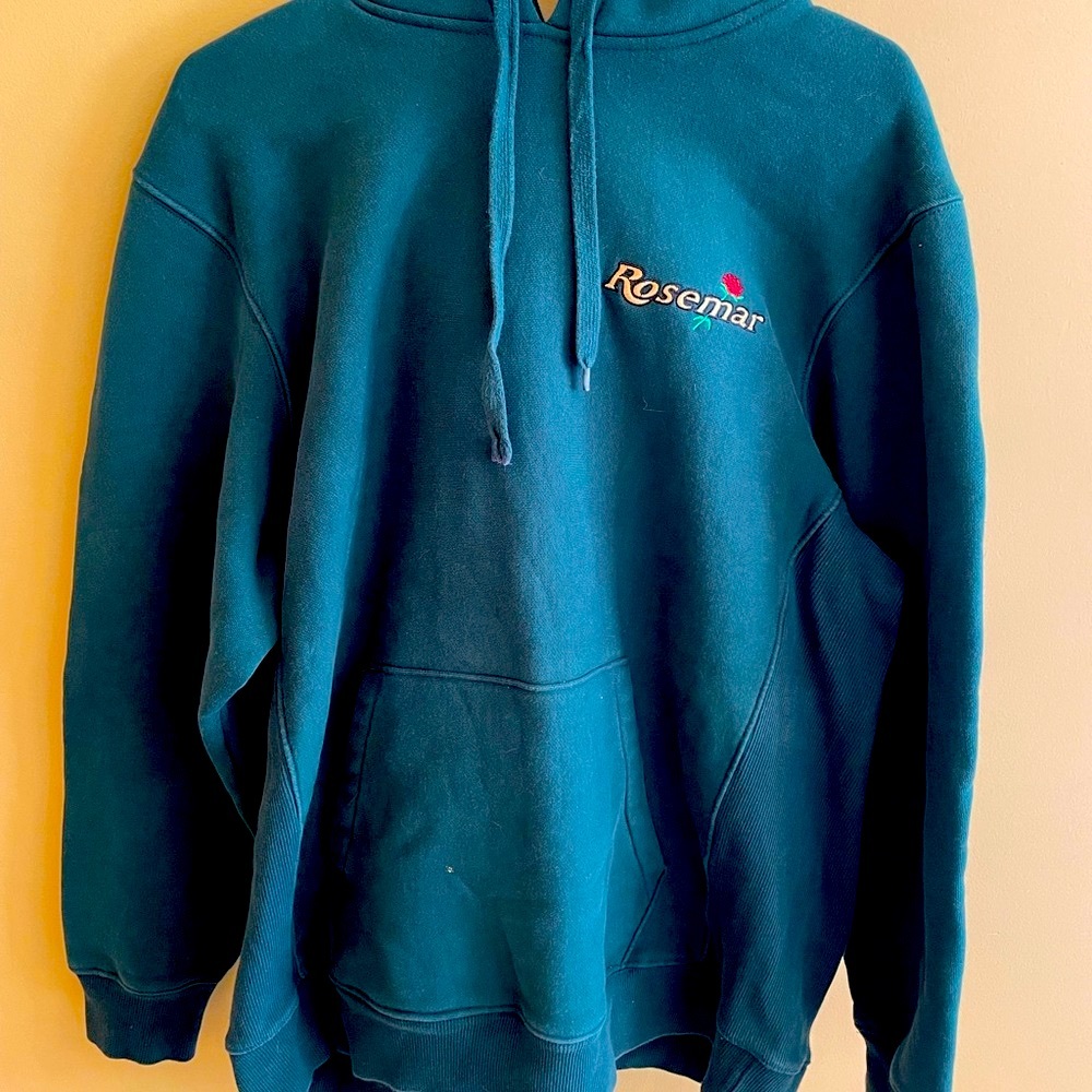 Extra Large Vintage Rose Long Sleeve Hoodie Sweatshirt